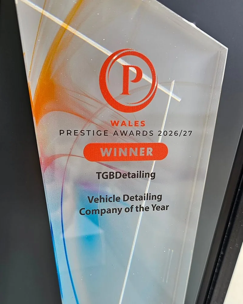 Wales Prestige Awards 2026/27 winner trophy, TGBDetailing, Vehicle Detailing Company of the Year