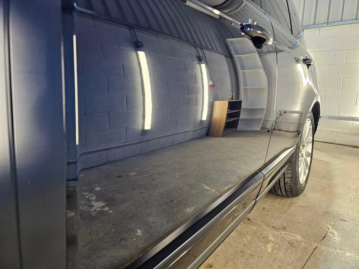 The TGBDetailing unit in Llay with vertical LED inspection lights